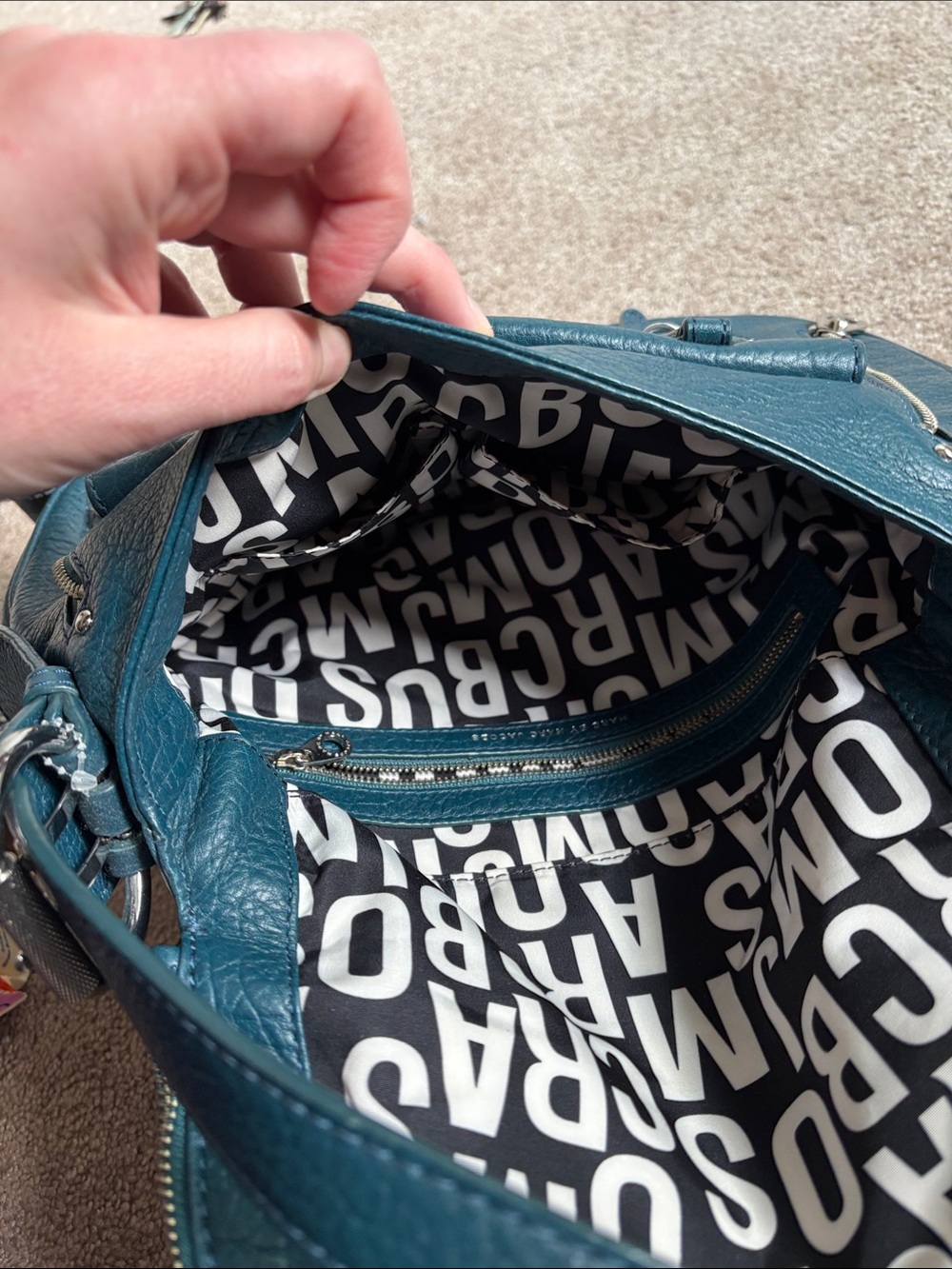 Marc by Marc Jacobs Petal to the Metal crossbody bag, teal leather/silver - Picture 6 of 9